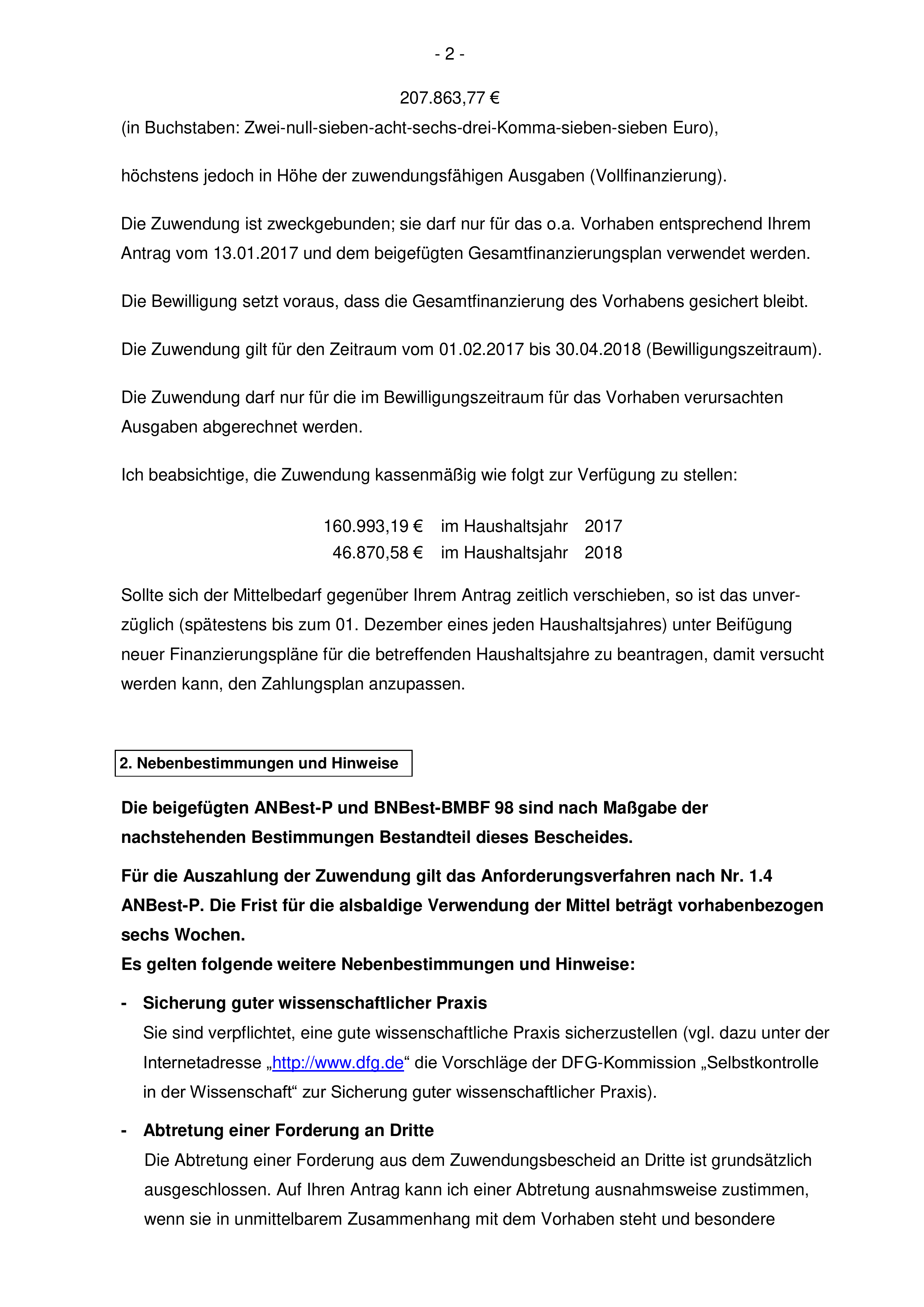 Zuwendungsbescheid Ausgaben BMBF (0221) - FragDenStaat