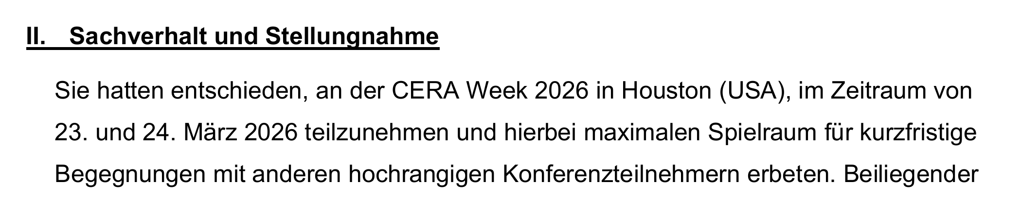 Reiche bat um „maximalen Spielraum“