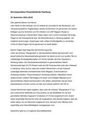 Finanzbehörde Hamburg Mailverkehr