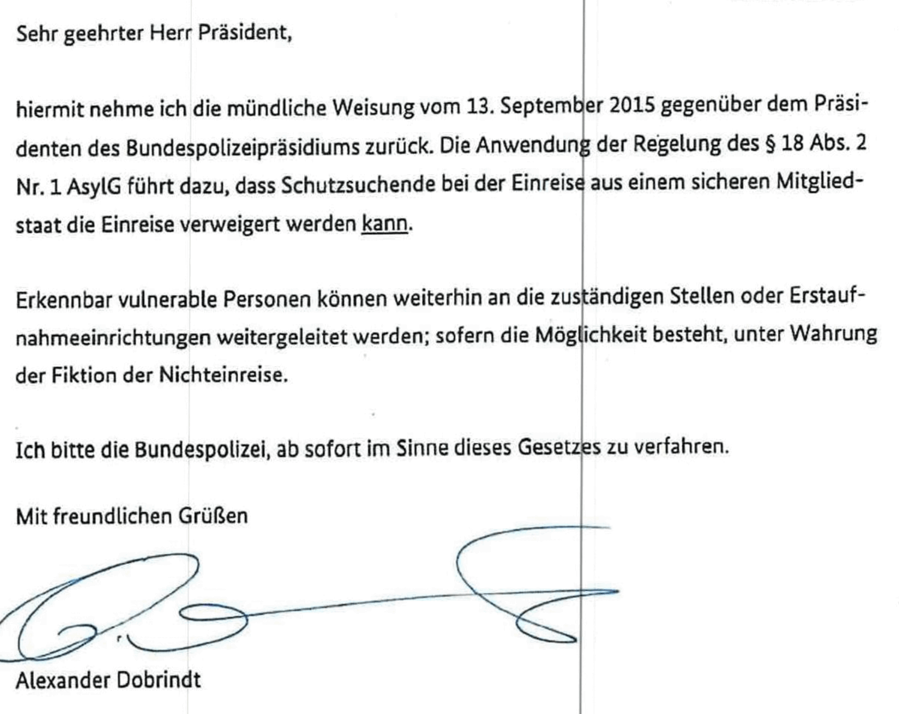 Schutzsuchenenden die Einreise verweigern
