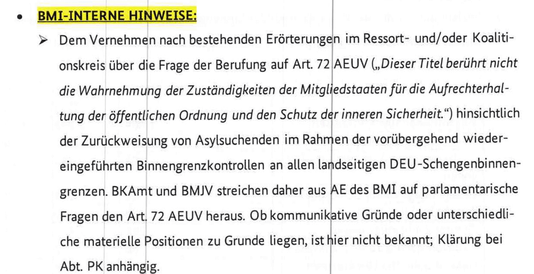 Aus öffentlicher Stellungnahme gestrichen