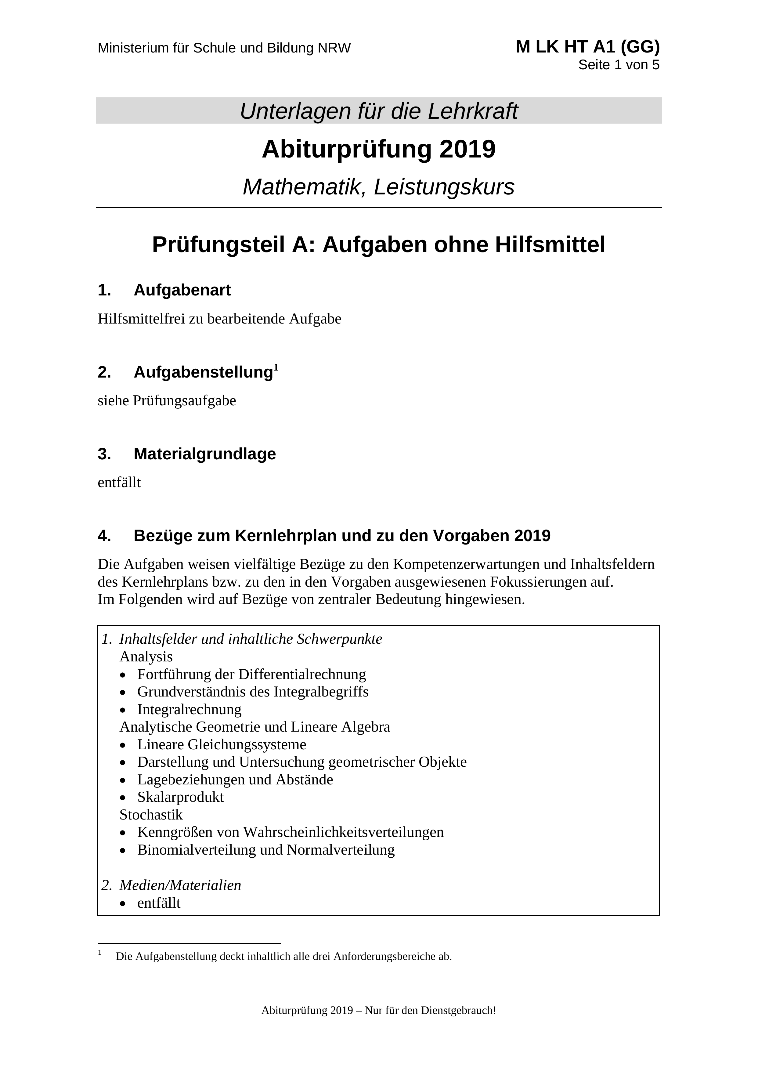 Pädagogik Abitur Klausuren Nrw Abiklausur M-LK (GTR) 2019 - FragDenStaat