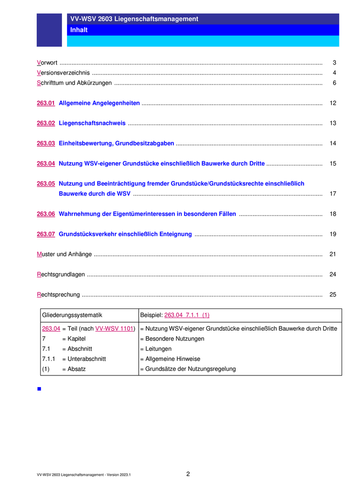 was ist verzicht auf abgesonderte befriedigung vv-wsv2603-version2023-1
