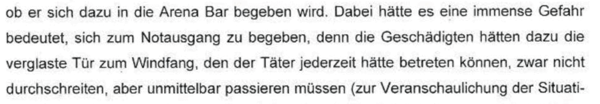 Beurteilung des Notausgangs