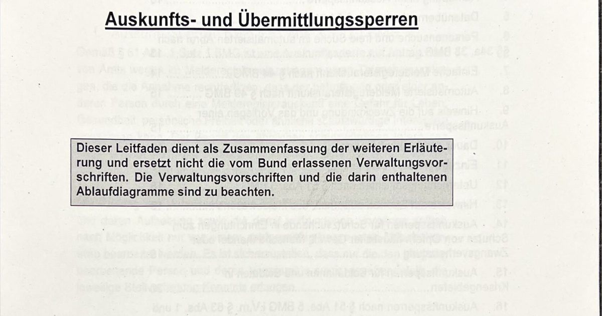 Leitfaden Für Die Meldebehörden über Den Umgang Mit Auskunfts- Und ...