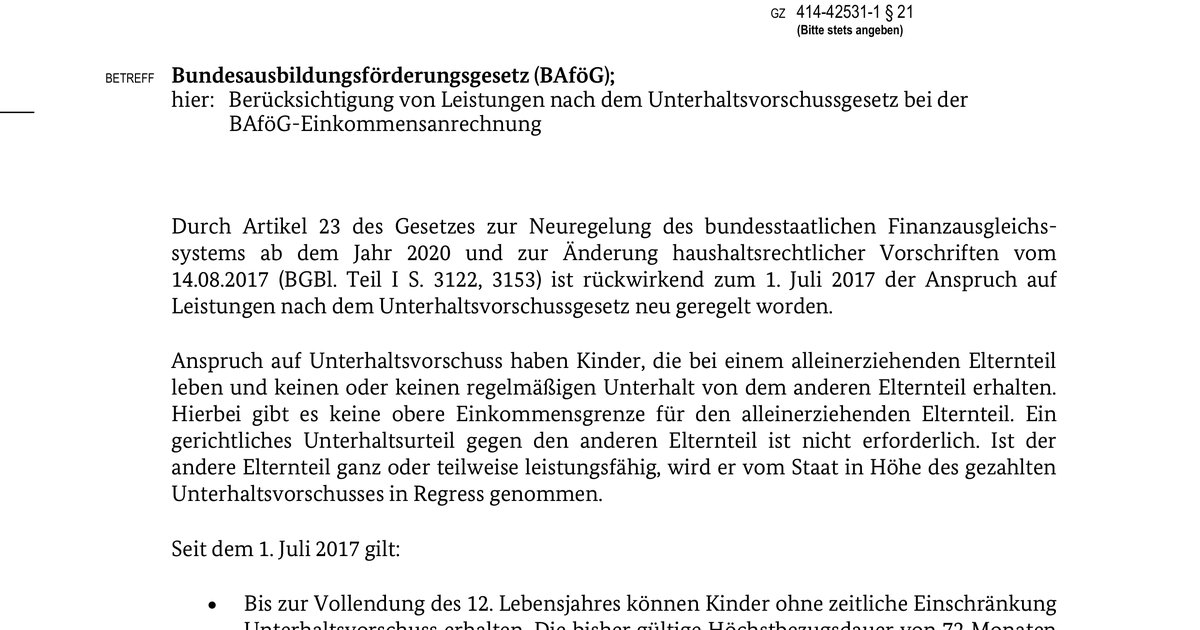 2017 09 20 O 21 Bafg Ber3cksichtigung Von Leistungen Nach Dem