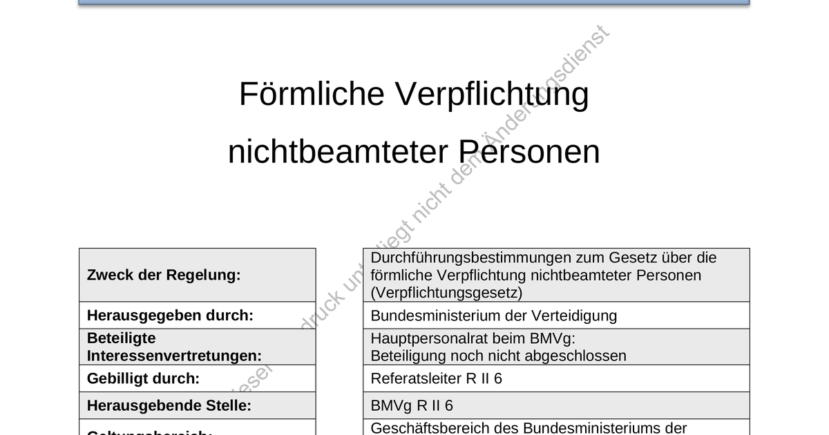 BMVg A-2100-15-FrmlicheVerpflichtungnichtbeamteterPersonen