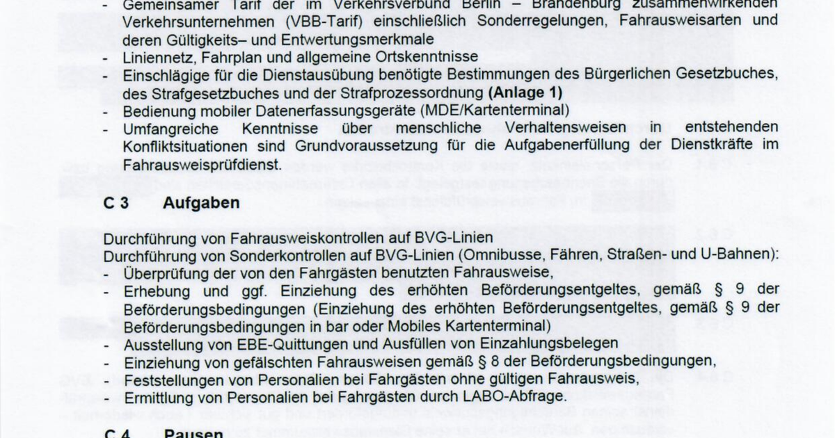 Dienstanweisung Fahrscheinkontrollen BVG - FragDenStaat