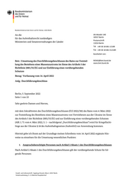 Seite 1 – Anlage JuM 29.09.2022 Drittes BMI_Länderschreiben_5.9.22 i.d.Fassung 20.9.22