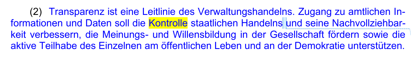 Transparenz als Leitlinie