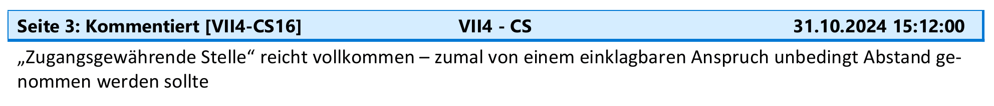 Einklagbarer Informationsanspruch