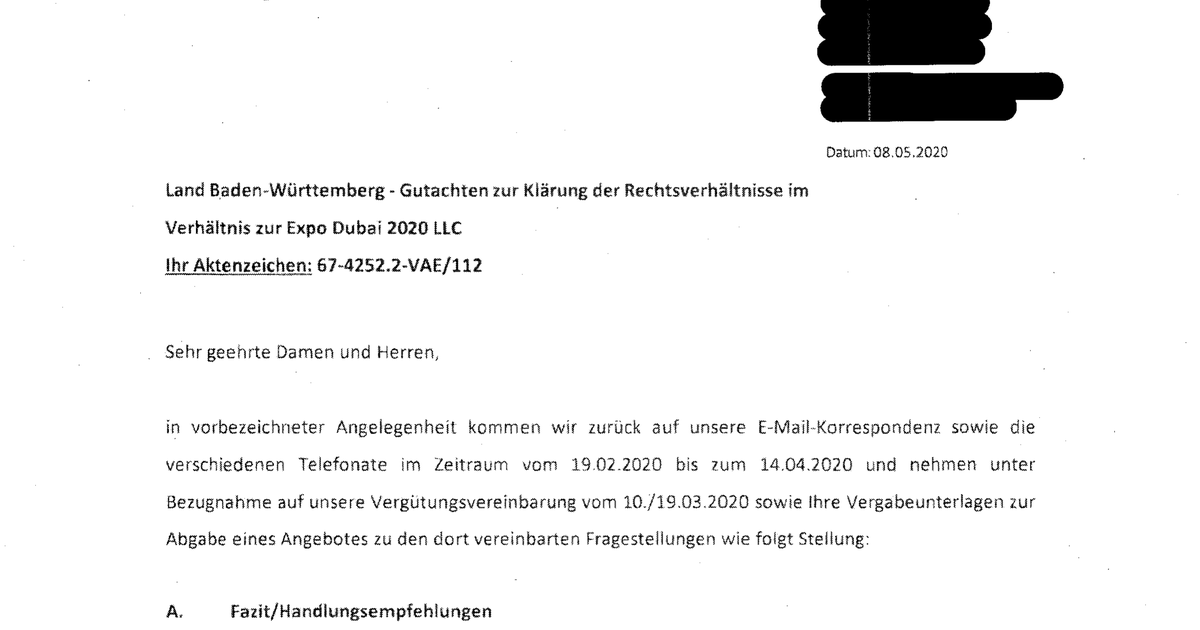 Land BadenWürttemberg Gutachten zur Klärung der Rechtsverhältnisse