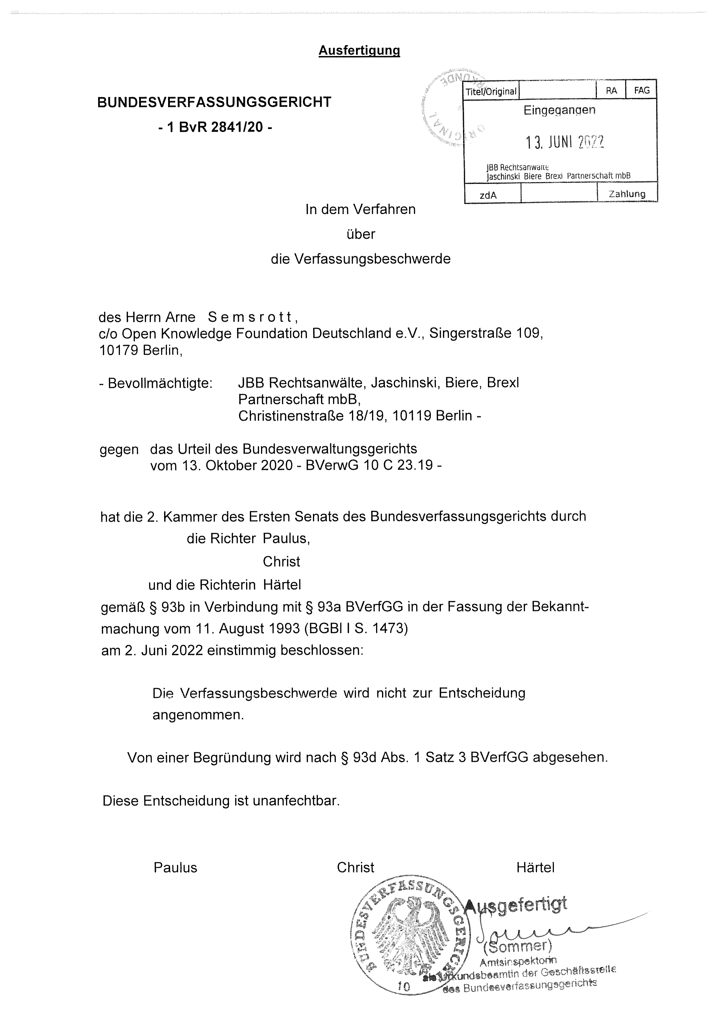 Beschluss-bverfg - FragDenStaat