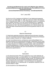 Seite 1 – JuM 07.01.22 Verordnung des Ministeriums der Justiz und für Migration über infektions-schützende Maßnahmen gegen die Ausbreitung des Virus SARS-CoV-2 in Erst-aufnahmeeinrichtungen