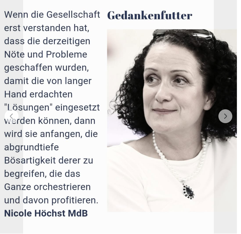 Nicole Höchst, member of the Bundestag and deputy. State Chairwoman of Rhineland-Palatinate, Facebook post from December 6, 2023